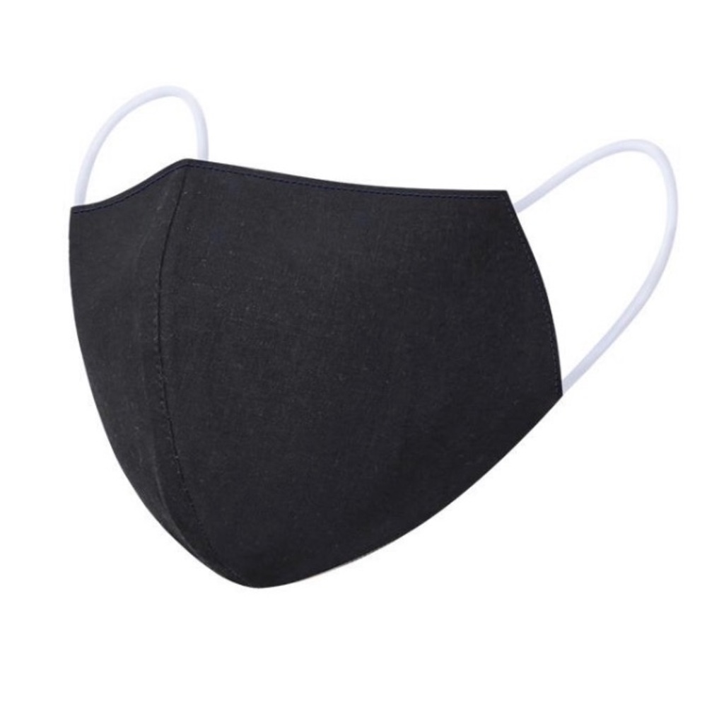 Face mask black cotton reusable washable new